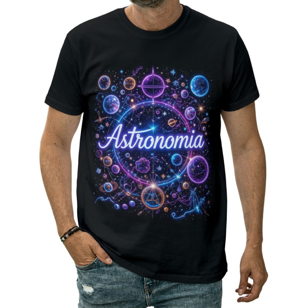 Camiseta Astronomia Espaço Estrelas Galáxia Ciência Cosmos