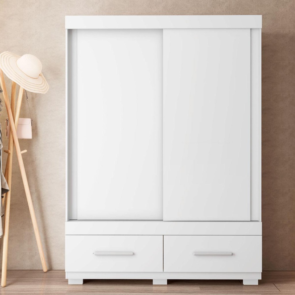 Guarda Roupa Mongi 2 Portas 2 Gavetas Branco Caemmun