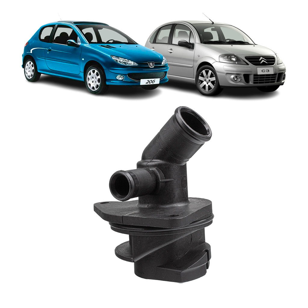 FLANGE FLUXO DE ÁGUA CITROËN C3 1.4 8V (TU3JP) - 2003 ACIMA PEUGEOT 206 1.4 8V (TU3JP) - 2003 ACIMA