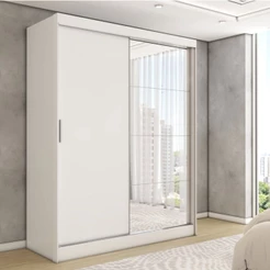 Guarda-Roupa Solteiro Vulcan 2 Portas 4 Gavetas com Espelho 100% Mdf - Panorama Móveis
