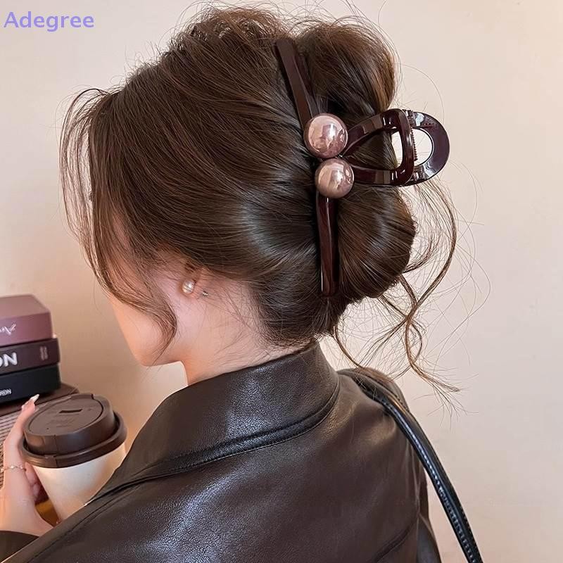 Adegree Elegante Pérola Garra De Cabelo Para Mulheres Meninas Simples Grande Clipe Na Moda Plástico Hairpin Versátil Ace em Oferta na Shopee