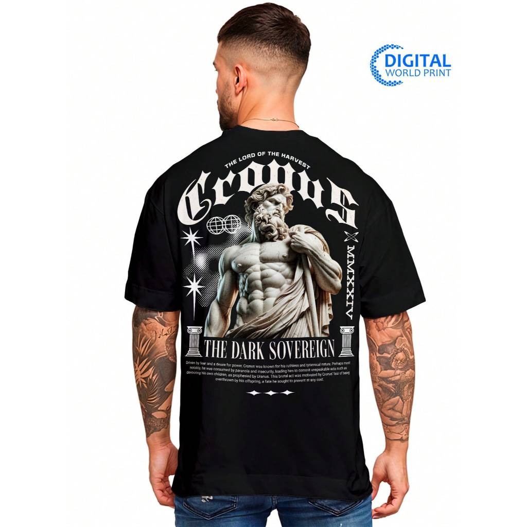 Camisa Camiseta Oversized Streetwear Premium TitanCronus O Deus Fio 30.1penteado 100% Algodão ref-000018