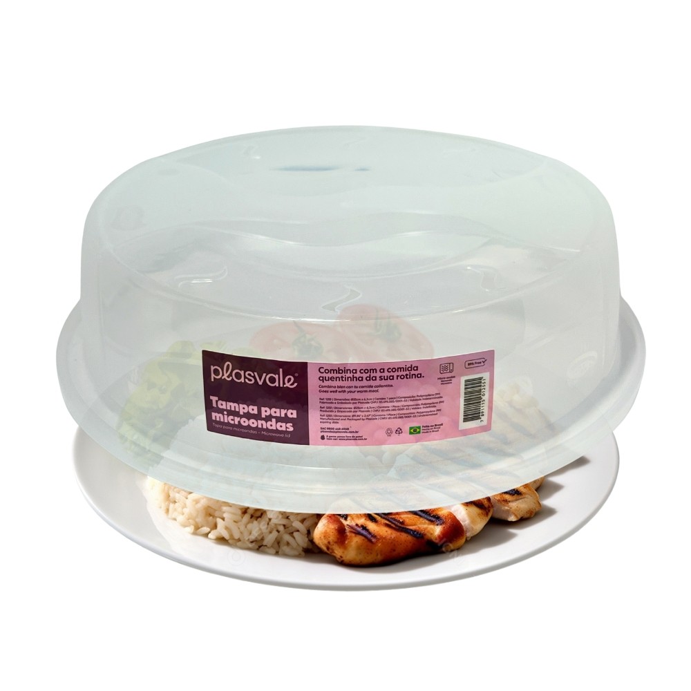 Tampa Prato Microondas Plastico Protetora de Alimentos Com Saida de Vapor Anti Sujeira Comida em Oferta na Shopee