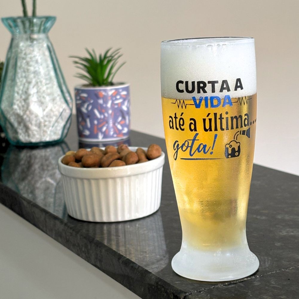 Kit 6 Copos de Vidro Munich Pilsen 200ml Frases Divertidas Presente Criativo Cerveja · foto 2