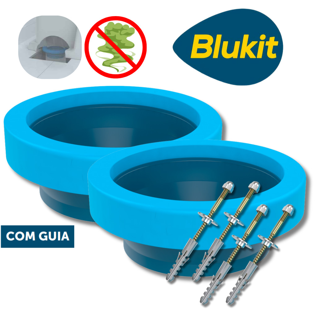 Kit 2 Anel Vedacao Com Guia Anel Vedação para Louça Sanitária Blukit Anel Vedassão + 2 Parafusos B10