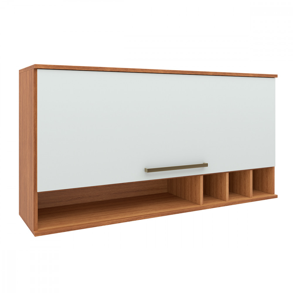 Armário Aéreo 1,20m Evolution Plus Freijo com Off White Batrol em Oferta na Shopee