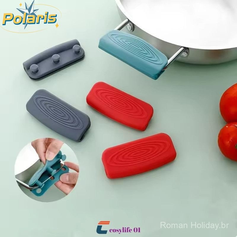 1 Par De Suporte De Alça De Silicone Para Panela, Capa De Alça Para Panela Quente, Proteção Contra Queimaduras Nos em Oferta na Shopee