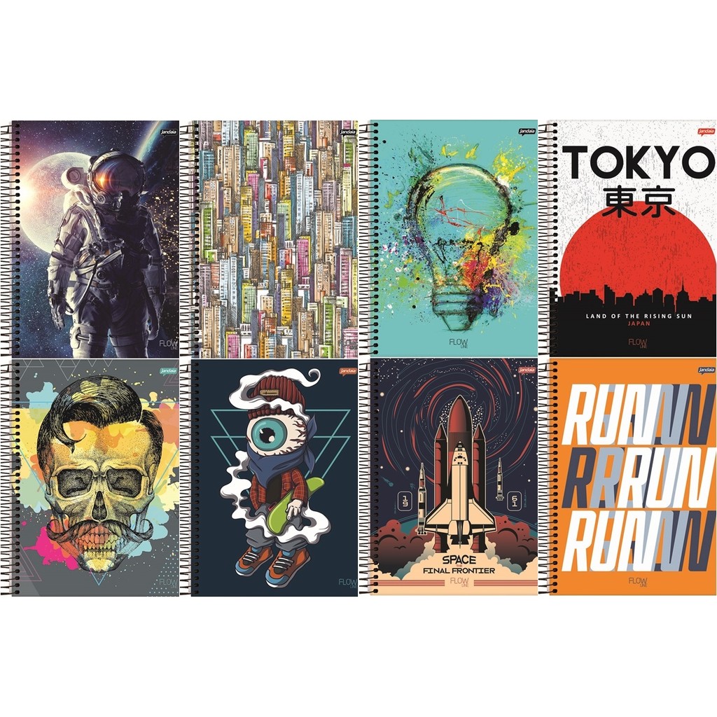 Caderno Universitário 15x1 240 Folhas Flow Capa Dura Jandaia