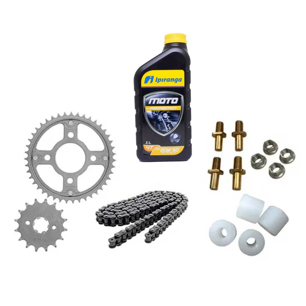 Kit Relação Transmissão Titan Fan 2000/08 + Bucha Da Coroa OLEO MOTOR
