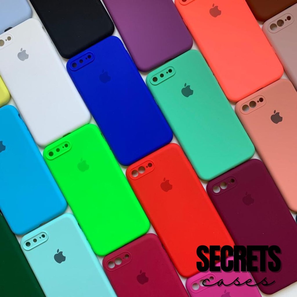 Capa Para iPhone 7 Plus 8 Plus Proteção Câmera Fechada Silicone Aveludada