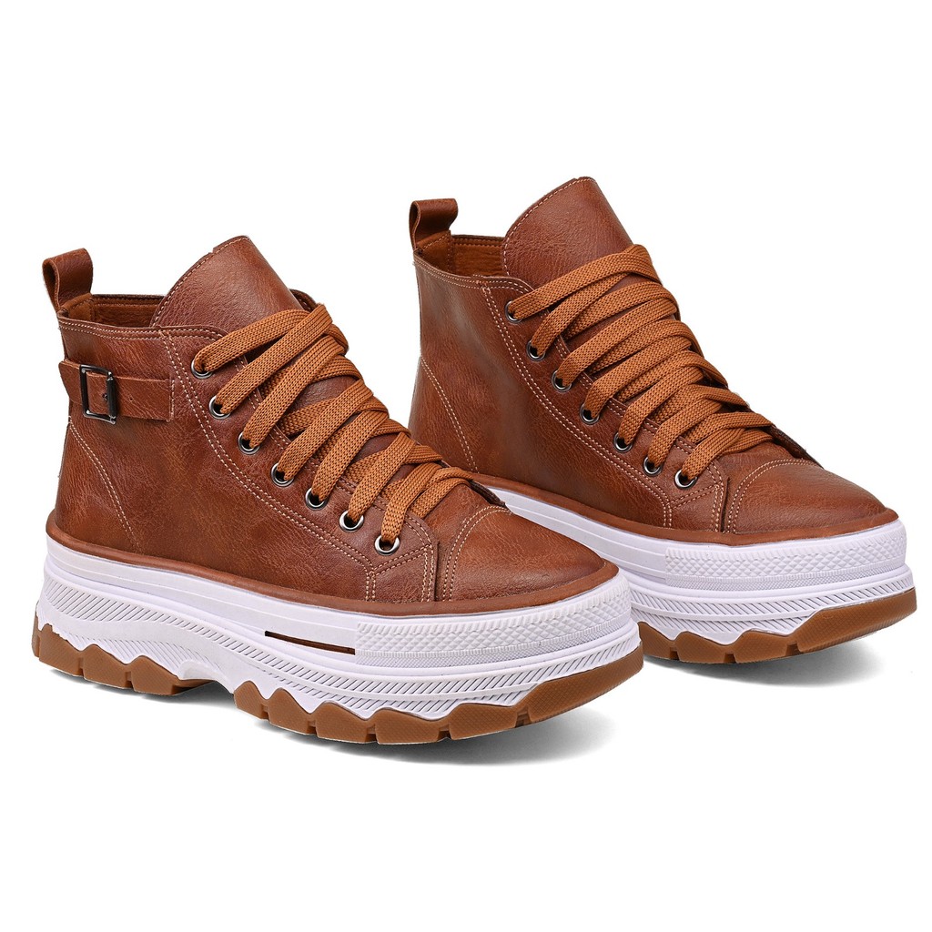 Tênis Plataforma Cano Alto Bota Para Meninas em Oferta na Shopee