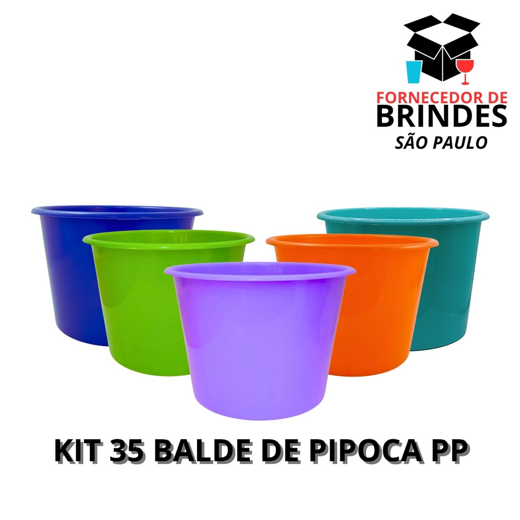 35 BALDES DE PIPOCA 1,5L PP PARA PERSONALIZAR E ADESIVAR FESTA em Oferta na Shopee