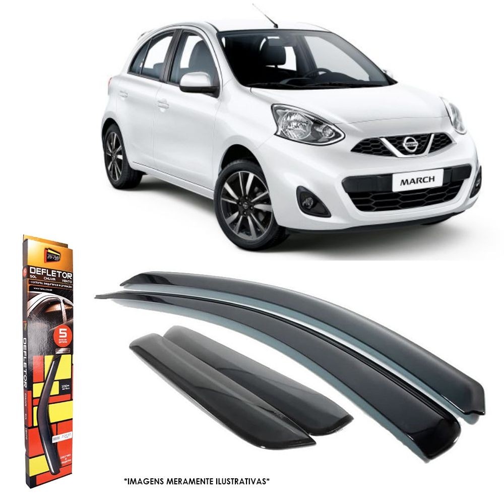 Calha de Chuva Nissan March 2011 em diante 4 portas TG Poli - 32003