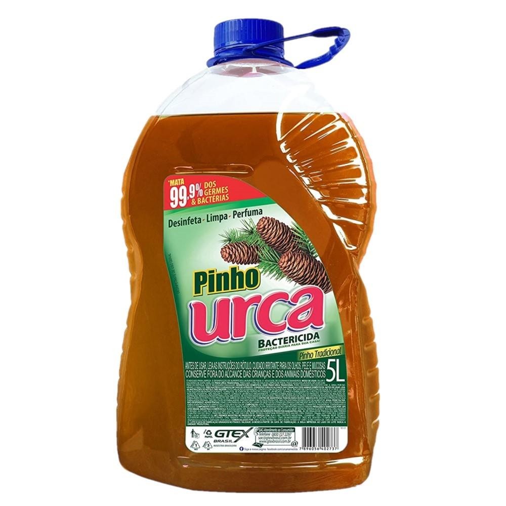 Desinfetante 5 litros Pinho Urca Antibac Tamanho Grande