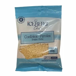 Confeito Perolado Amarelo - 80g - 1 unidade - IceBerg - Rizzo