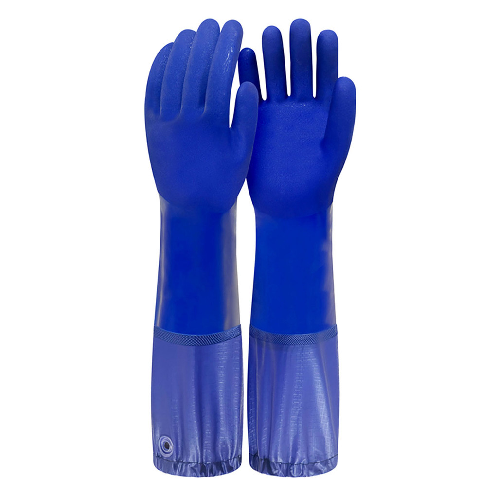 Luva Pvc Cano Longo Proteção Quimica C/ Forro Punho 46cm