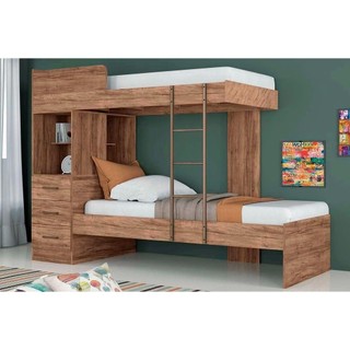 Beliche Havana Plus c/ 3 gavetas Jatoba/Ebano - Santos Andirá em Oferta na Shopee