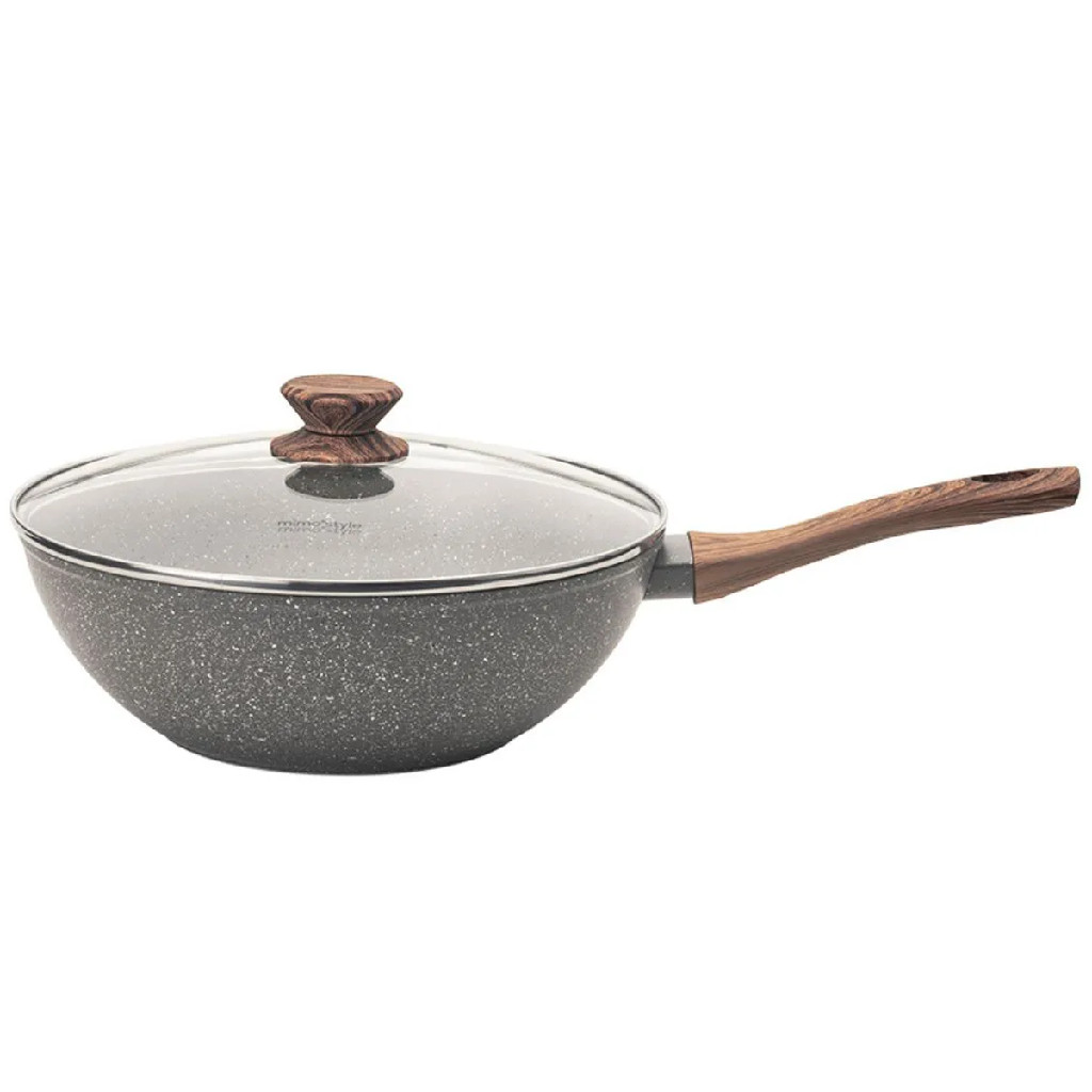 Panela Wok Style Cook Cerâmica em Alumínio Indução 28cm 4,15L Grafito 8828 Mimo Style em Oferta na Shopee