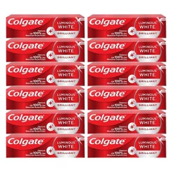 Kit Creme Dental Colgate Luminous White Brilliant 70g com 12 unidades