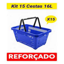 Kit 15 Cestos De Compras Cestinha Plástica P/ Supermercado Mercado Lojas Cesta Multiuso