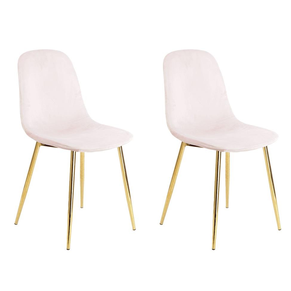 Conjunto com 2 Cadeiras Sindy Rosa Pernas Cromadas em Oferta na Shopee