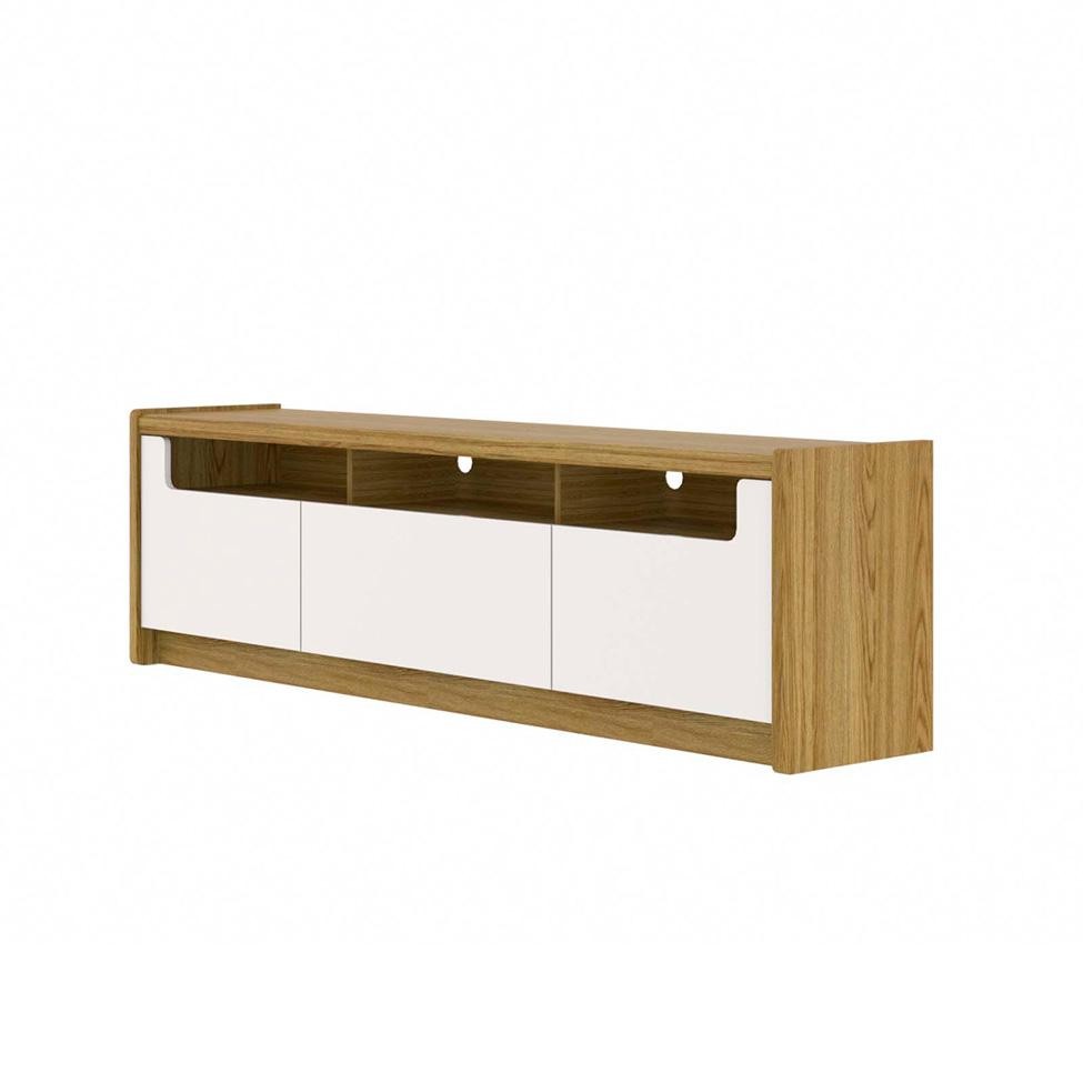 Rack para TV até 75 Polegadas Oslo 3 PT Freijó e Off White 185 cm - Home & Living