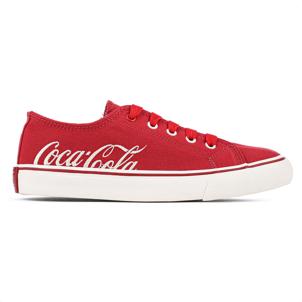 Tênis Coca Cola Wooster Canvas Vermelho e Off White - Feminino