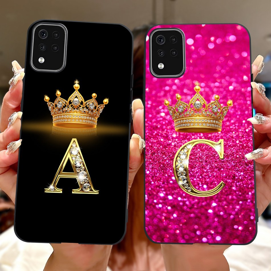 Para LG K42 K52 2020 K420 K520 Moda Coroa Letra Inicial Casal Capa De Telefone (Brasil) Macia De Silicone Preto em Oferta na Shopee
