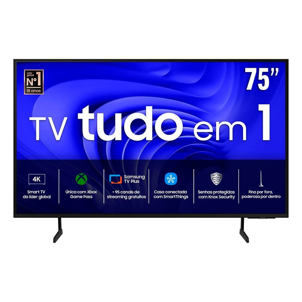 Smart TV Samsung 75DU7700 75” 4K Crystal UHD com Gaming Hub