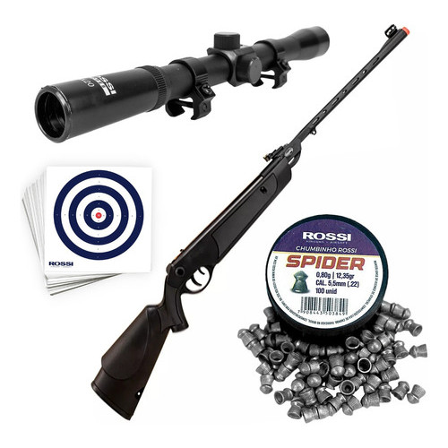 Carabina Dione Sport Mola 5,5 Luneta e Chumbinho Rossi em Oferta na Shopee