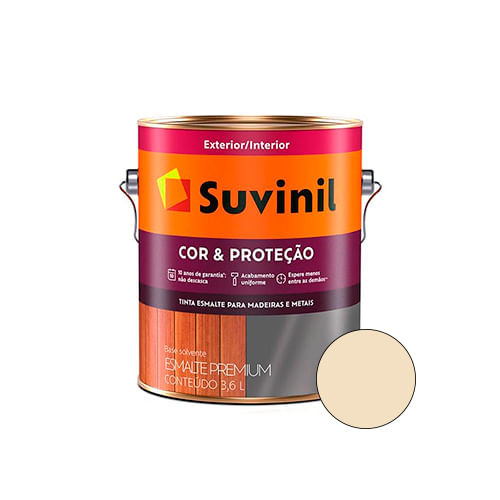 Tinta Esmalte Sintético Cor e Proteção Marfim Nobre Brilhante 3,6L - SUVINIL - Home & Living