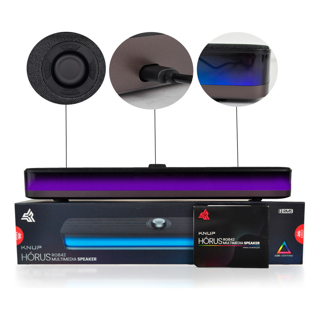 Caixa De Som Soundbar Multimidia 2.1 Rgb Speaker Gamer