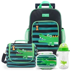 Kit Escolar Mochila Rodinha Infantil Lancheira Térmica Pote Garrafa Jacki Design Escolar e Passeio