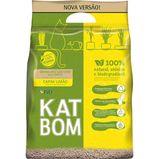 Kit 3 Katbom Capim Limão Granulado Sanitário para Gatos - 3 Kg em Oferta na Shopee