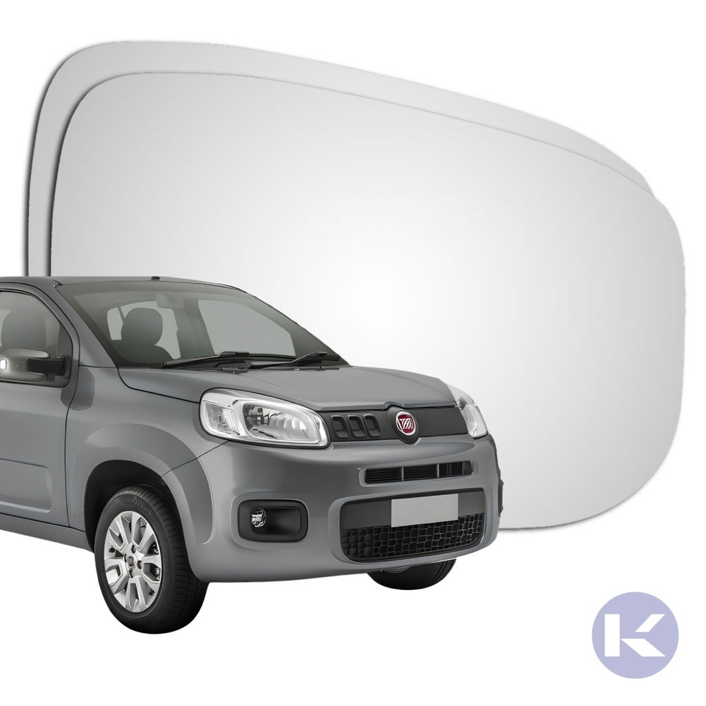 Lente Espelho Retrovisor Convexo Metalizado Com Base Uno Vivace 2009 a 2016