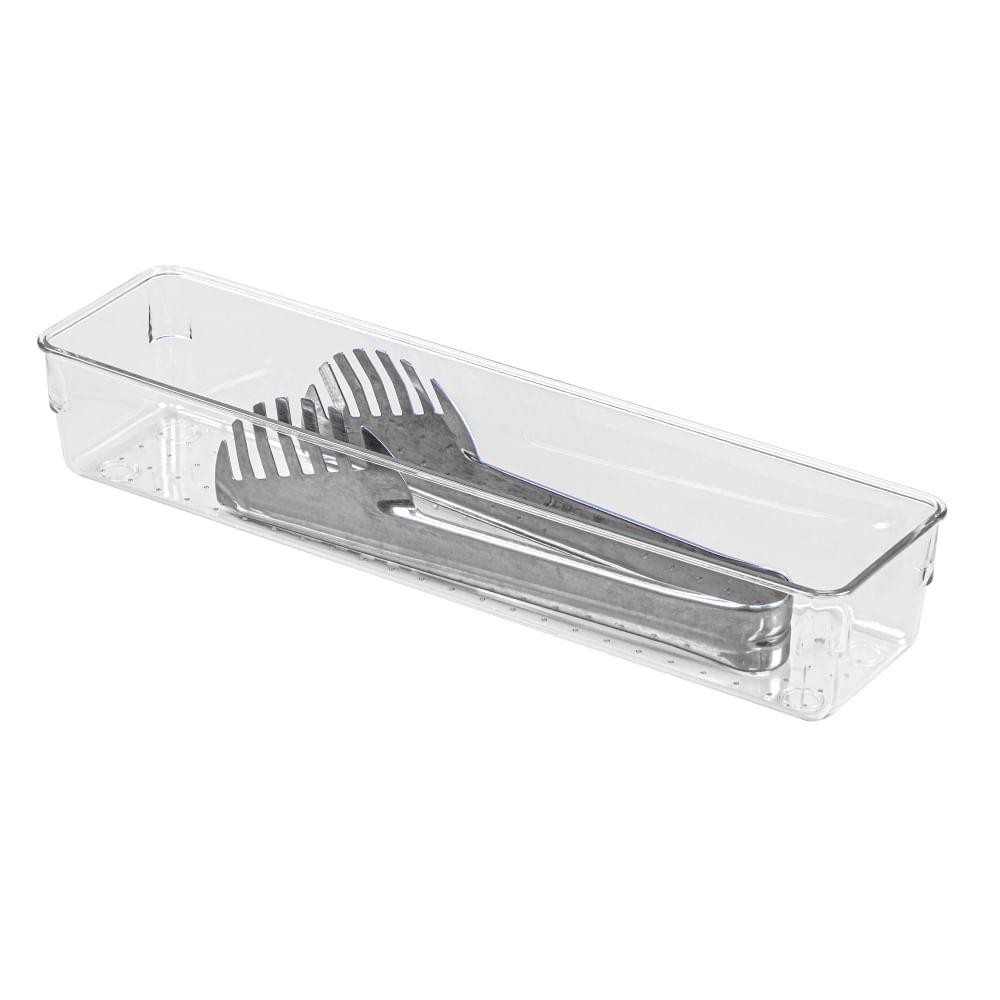 Detalhes do Cesto Organizador Plástico Multiuso GG Clear Transparente Utti Ordene