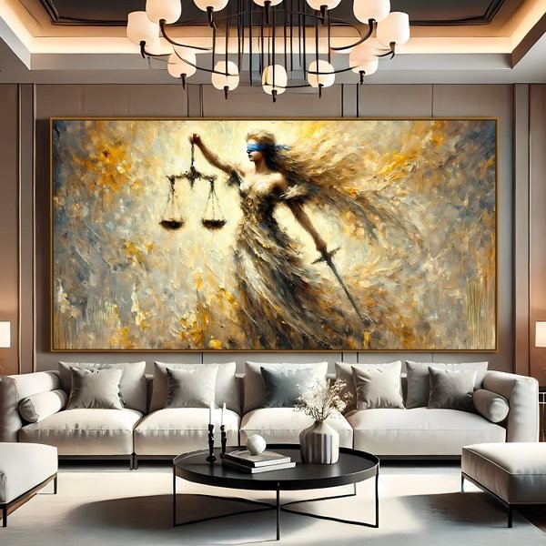 Quadro Decorativo 110x80cm  Exclusiva Pintura Deusa da Justiça Hall Luxo Casa Sala Quarto em Oferta na Shopee