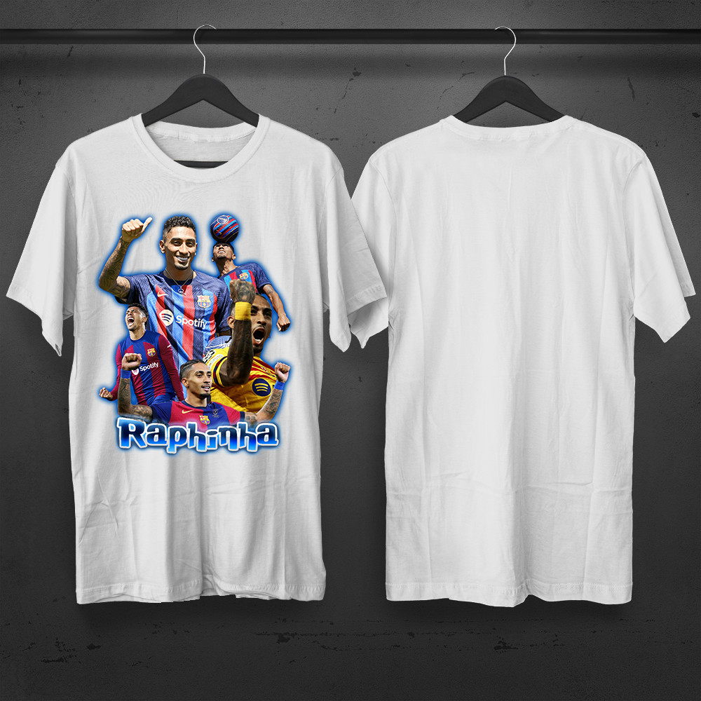 Camisa Unissex 100% Algodão T-Shirt Premium Raphinha Camisa do Grande Craque do Barcelona
