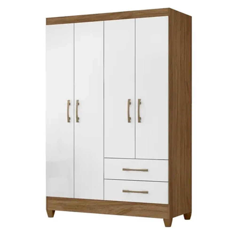 Guarda Roupa Solteiro Chile 4 Portas 2 Gavetas Moval em Oferta na Shopee