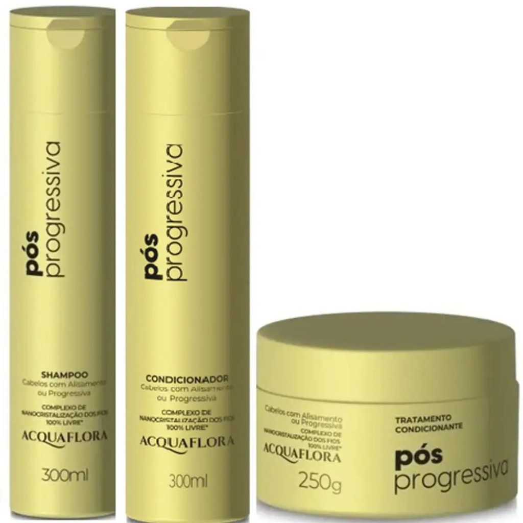 Linha Completa Pós Progressiva Shampoo 300ml +  Mascara 250g + Condicionador 300ml Acquaflora