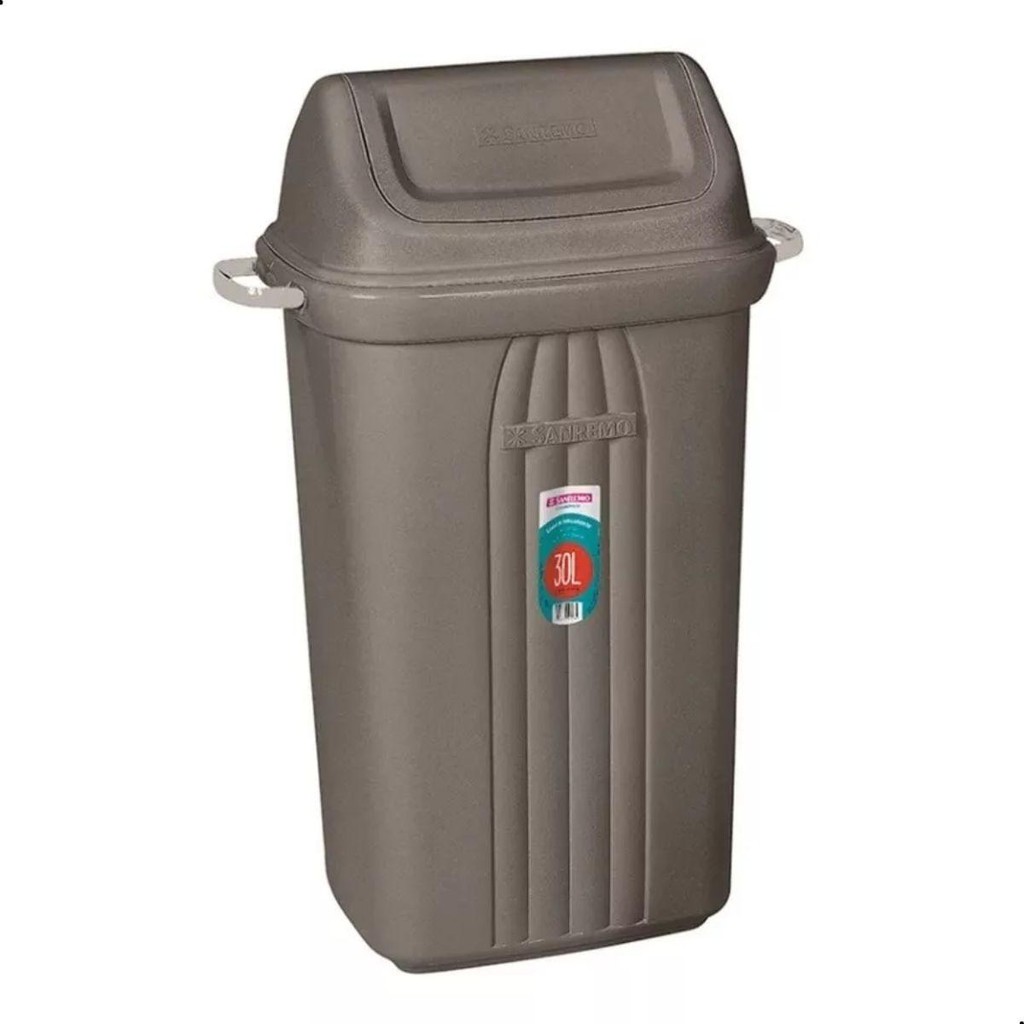Lixeira Plástica com Tampa Basculante 30L Castor Sanremo - Home & Living