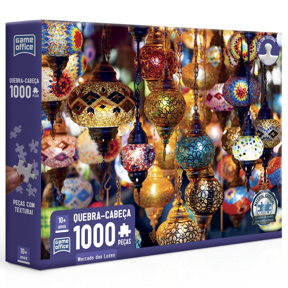 QUEBRA CABEÇA MERCADO DAS LUZES 1000 PEÇAS TOYSTER PUZZLE ISTAMBUL TURQUIA LANTERNA LUZ MÁGICO BAZAR - Mom & Baby