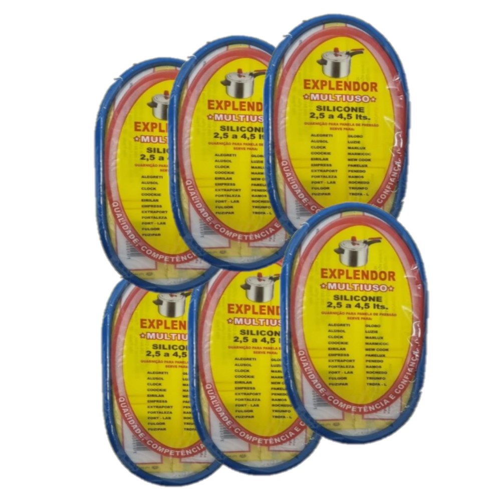 Kit 6 Borracha panela de pressão Silicone universal 4,5lts em Oferta na Shopee