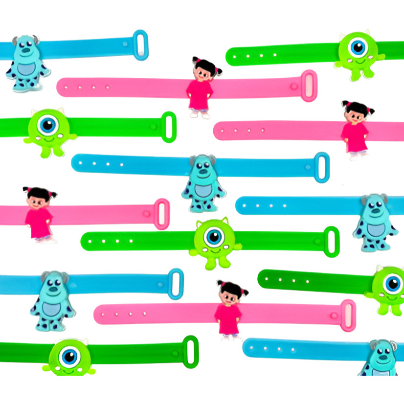 Pulseira Monstro Sa 10un Lembrancinha Tema Festa Aniversário Mike Sulivan Boo Filme Promo