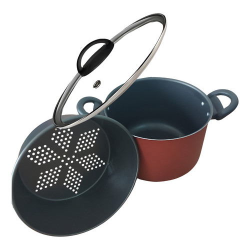 Panela Multiuso 2 em 1 Com Forma Antiaderente Cuscuz  Legumes Vapor