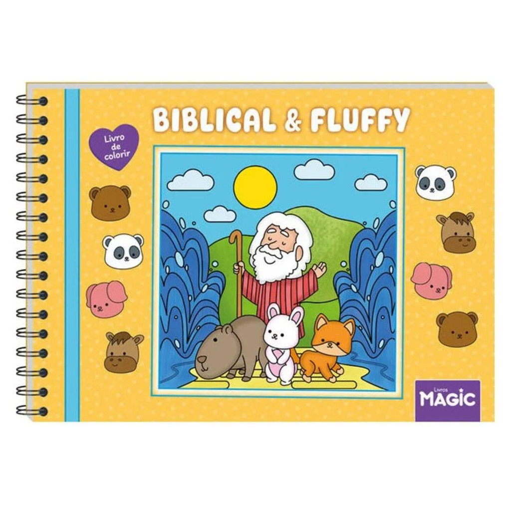 LIVRO DE COLORIR CAPA DURA BIBLICAL & FLUFFY AM 96F MAGIC - Books & Magazines