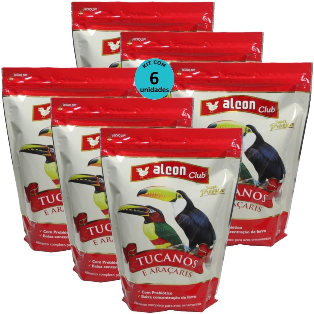 Alcon Club Tucanos E Araçaris 450g Super Premium Kit Com 6