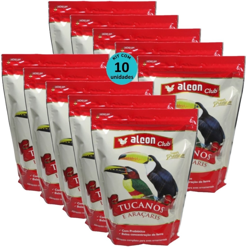Alcon Club Tucanos E Araçaris 450g Super Premium Kit Com 10