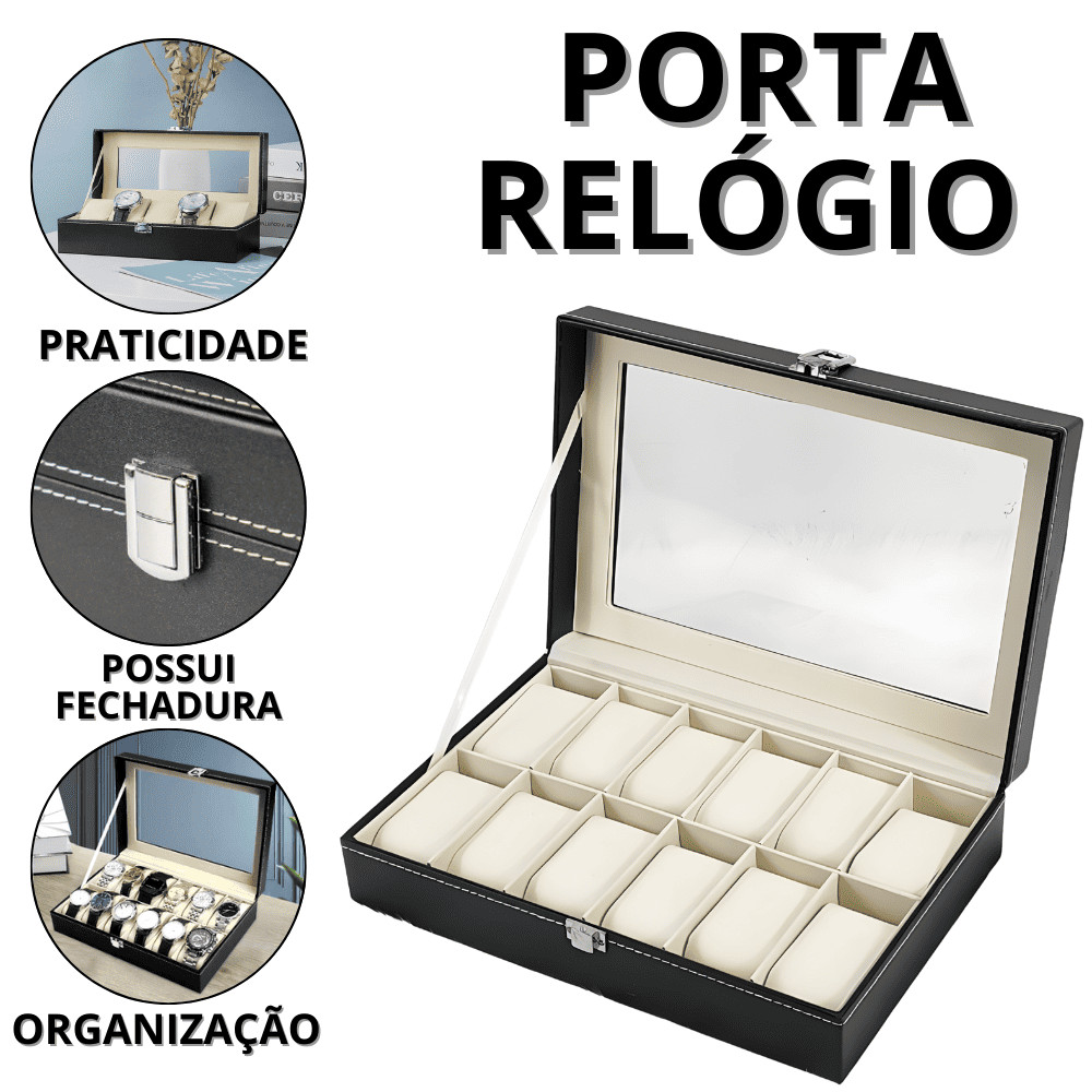 Caixa Organizadora De Relógio Porta Relogio Organizador Masculino Estojo Para Relógios Relogios