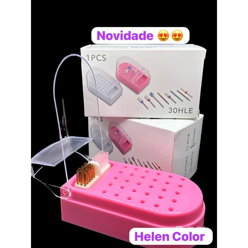 Porta Bits 2 Em 1 De Broca Leve Limpeza Escova Recipiente De Armazenamento